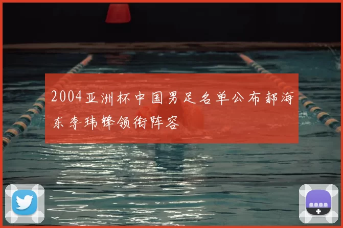 2004亚洲杯中国男足名单公布郝海东李玮锋领衔阵容